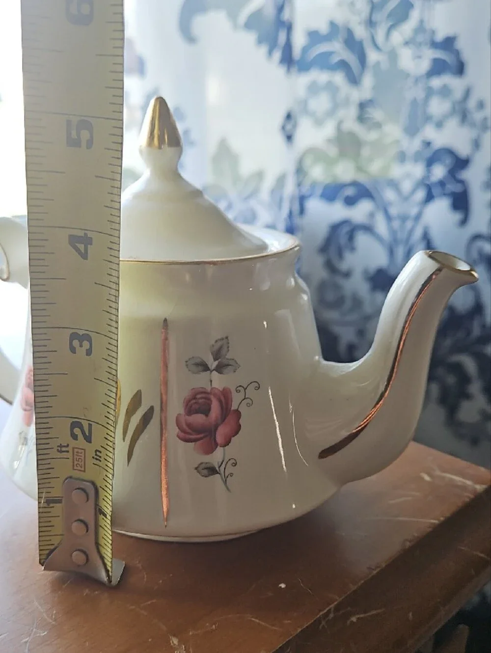 Price Kenisington Oporto Cream Porcelain Teapot with Pink Rose Motif